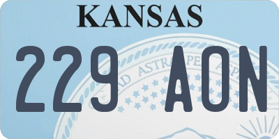 KS license plate 229AON