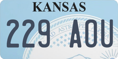 KS license plate 229AOU