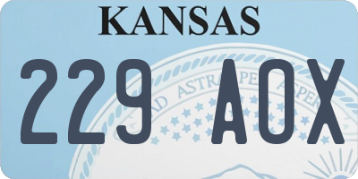 KS license plate 229AOX