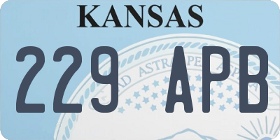 KS license plate 229APB
