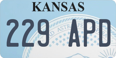 KS license plate 229APD