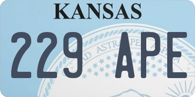 KS license plate 229APE
