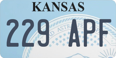 KS license plate 229APF