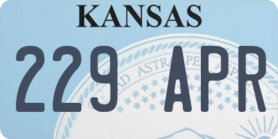 KS license plate 229APR