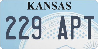 KS license plate 229APT