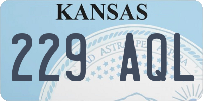 KS license plate 229AQL