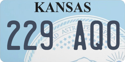 KS license plate 229AQO