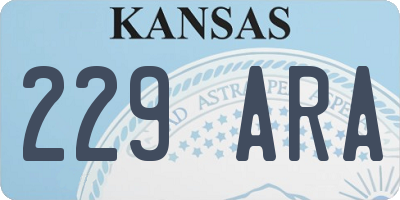 KS license plate 229ARA