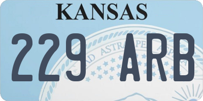 KS license plate 229ARB
