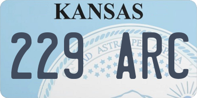 KS license plate 229ARC