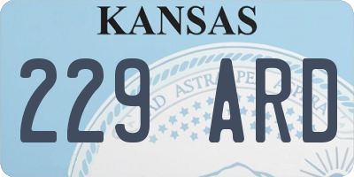 KS license plate 229ARD
