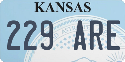 KS license plate 229ARE