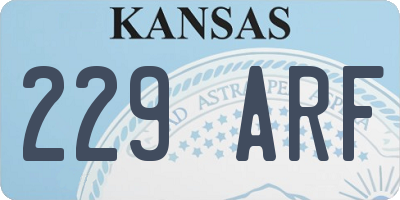 KS license plate 229ARF