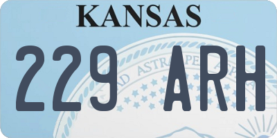 KS license plate 229ARH