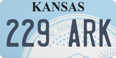 KS license plate 229ARK