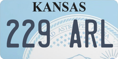 KS license plate 229ARL