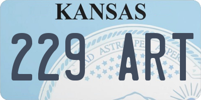 KS license plate 229ART
