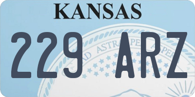 KS license plate 229ARZ