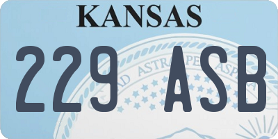KS license plate 229ASB
