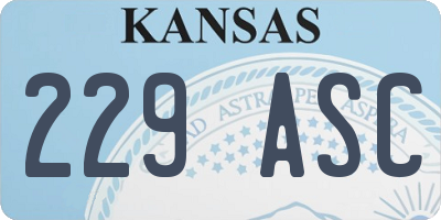KS license plate 229ASC