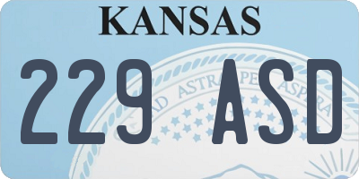KS license plate 229ASD