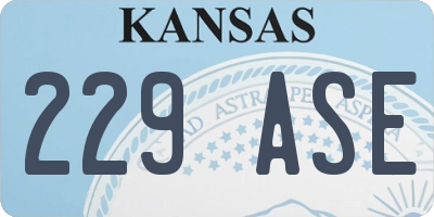 KS license plate 229ASE