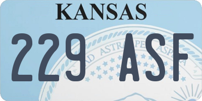 KS license plate 229ASF