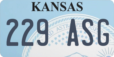 KS license plate 229ASG