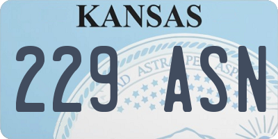 KS license plate 229ASN