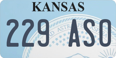 KS license plate 229ASO