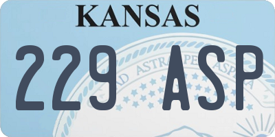 KS license plate 229ASP