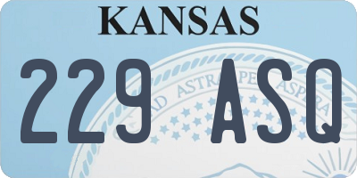 KS license plate 229ASQ