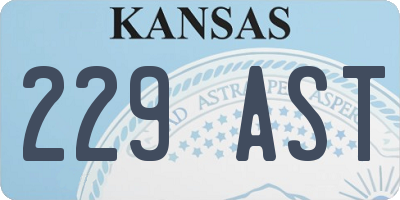 KS license plate 229AST