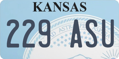 KS license plate 229ASU