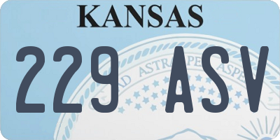 KS license plate 229ASV