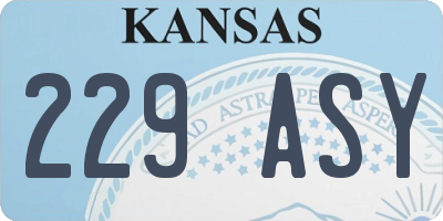 KS license plate 229ASY