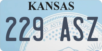 KS license plate 229ASZ