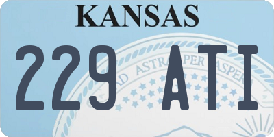 KS license plate 229ATI