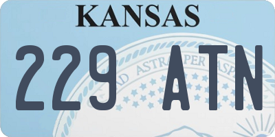 KS license plate 229ATN
