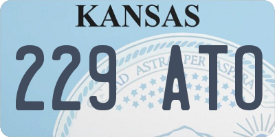KS license plate 229ATO