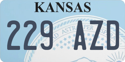 KS license plate 229AZD