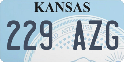 KS license plate 229AZG