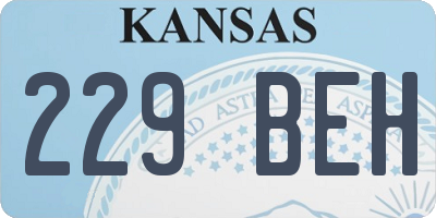 KS license plate 229BEH