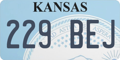 KS license plate 229BEJ
