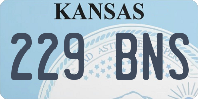 KS license plate 229BNS