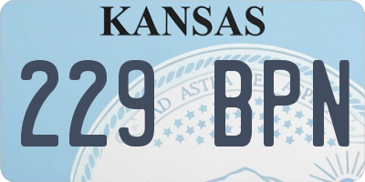 KS license plate 229BPN