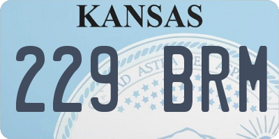 KS license plate 229BRM