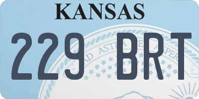 KS license plate 229BRT