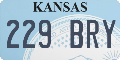 KS license plate 229BRY