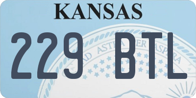 KS license plate 229BTL